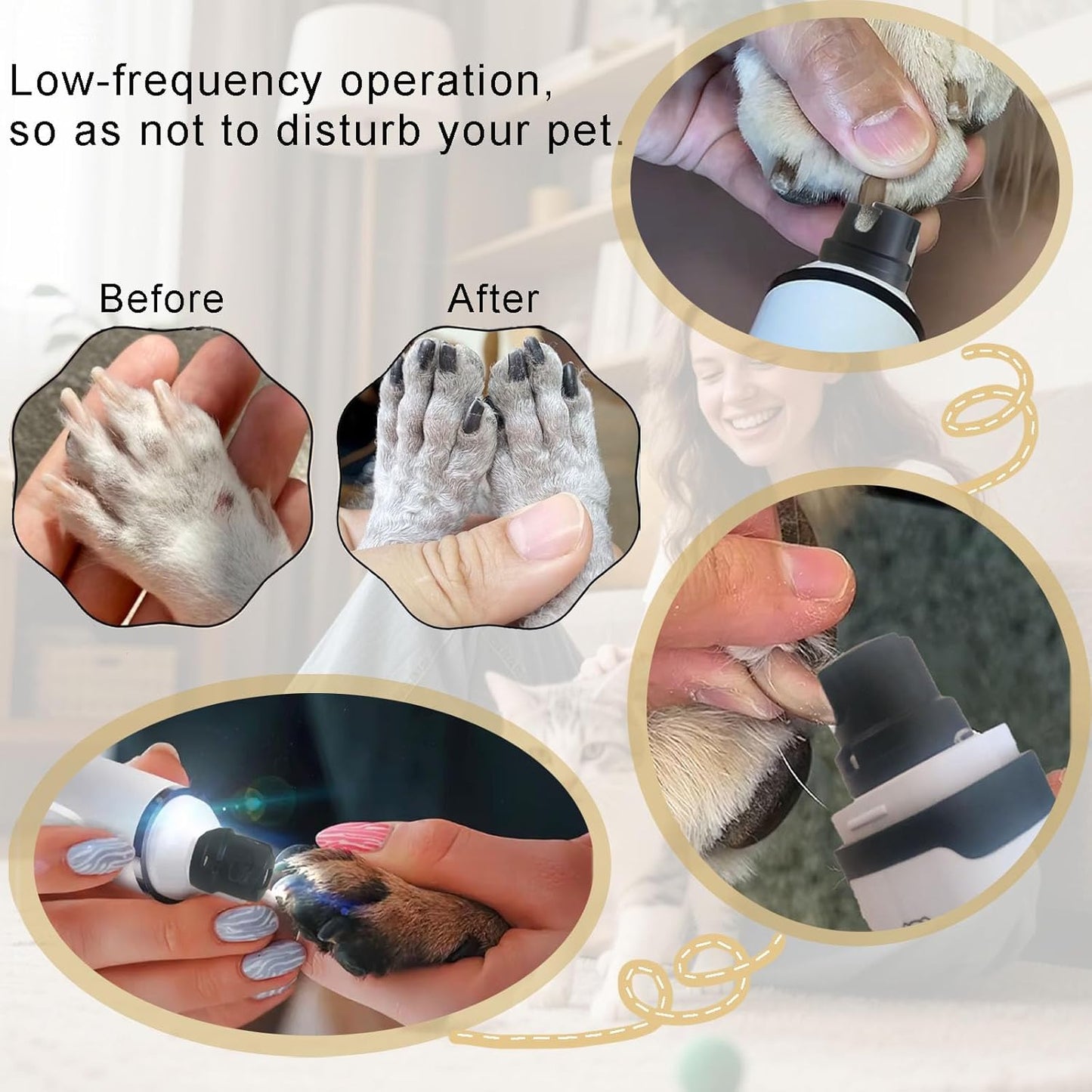 2026 Upgrade Dog Nail Clippers, Groom Silent Pro Nail Grinder Set, Dog and Cat Nail Clipper, Dog Nail Trimmers for Small and Medium-Sized Pets of Different Sizes