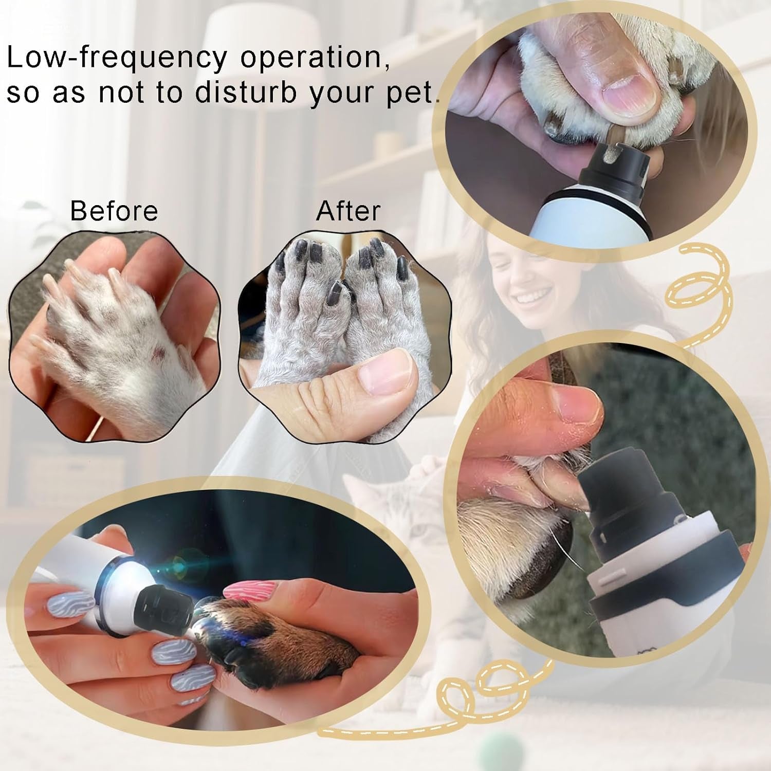 2026 Upgrade Dog Nail Clippers, Groom Silent Pro Nail Grinder Set, Dog and Cat Nail Clipper, Dog Nail Trimmers for Small and Medium-Sized Pets of Different Sizes