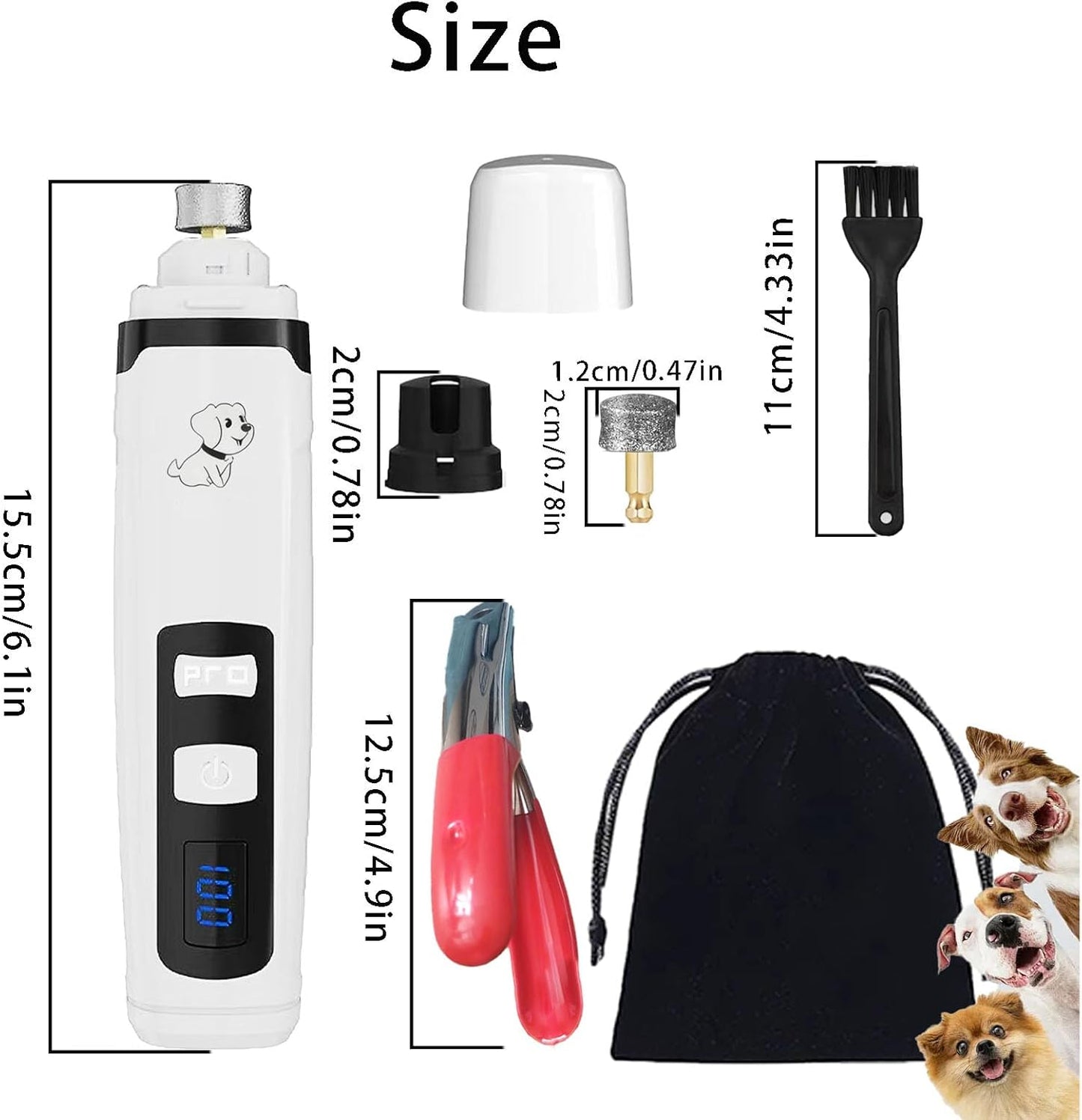 2026 Upgrade Dog Nail Clippers, Groom Silent Pro Nail Grinder Set, Dog and Cat Nail Clipper, Dog Nail Trimmers for Small and Medium-Sized Pets of Different Sizes